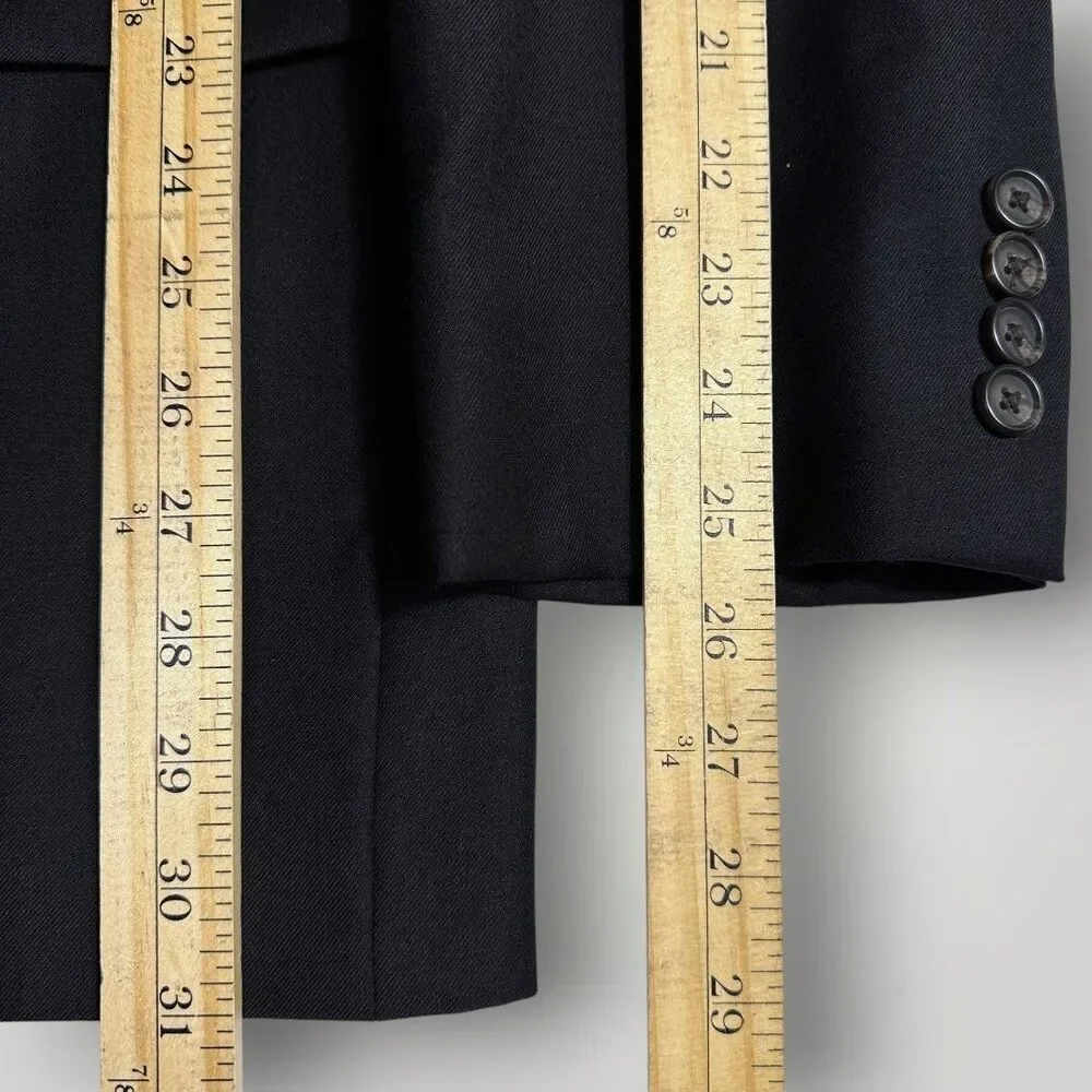 RALPH LAUREN Mens Blazer 44R Sport Coat Two Button Suit Jacket Black Wool